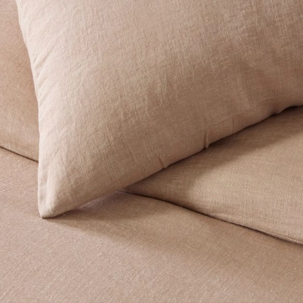 ❤️BUY 2 GET 1 FREE Euro. Flax Linen King/Cal. King Duvet Cover,Sandstone Melange